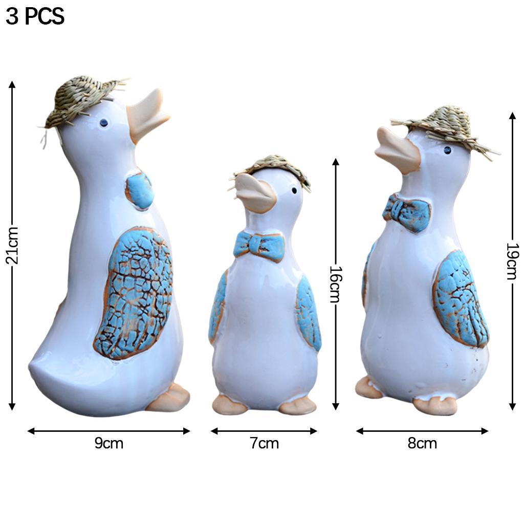 Garden Ceramic Duck Ornament Indoor Outdoor Statue Sculpture Decor