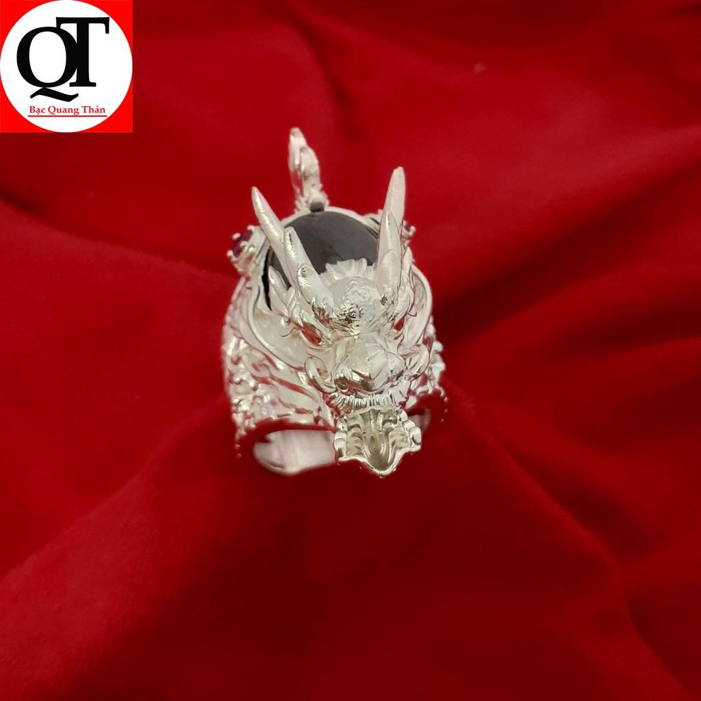 Nhẫn nam Bạc Quang Thản thiết kế 3D đúc nguyên chiếc chất liệu bạc ta, phong cách cá tính - QTNA64