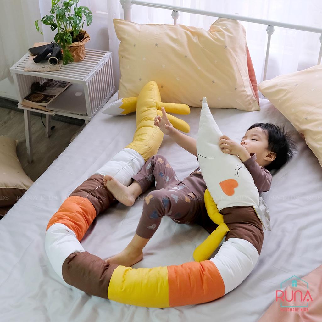 Quây cũi dài hình con thú cho bé RUNA KIDS chất liệu Cotton Hàn 100% cao cấp, bảo vệ an toàn giấc ngủ cho bé