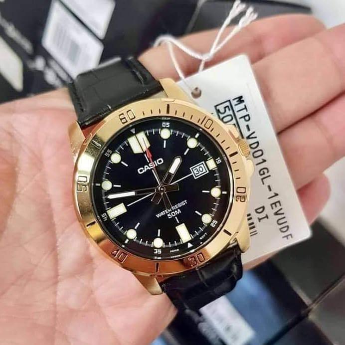 Đồng Hồ Nam Dây Da Casio Standard MTP-VD01GL-1E Chính Hãng - MTP-VD01GL-1EVUDF