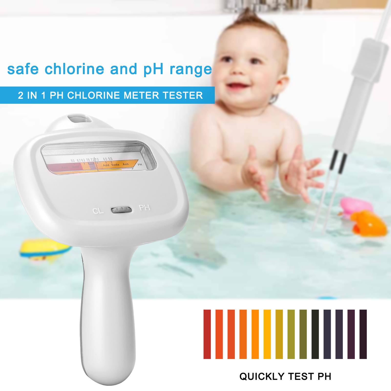 PC102C Swimming Pool Water Quality Tester Portable PH Test Pen CL2 Chlorine Detector Chlorine Meters PH Tester 2-in-1