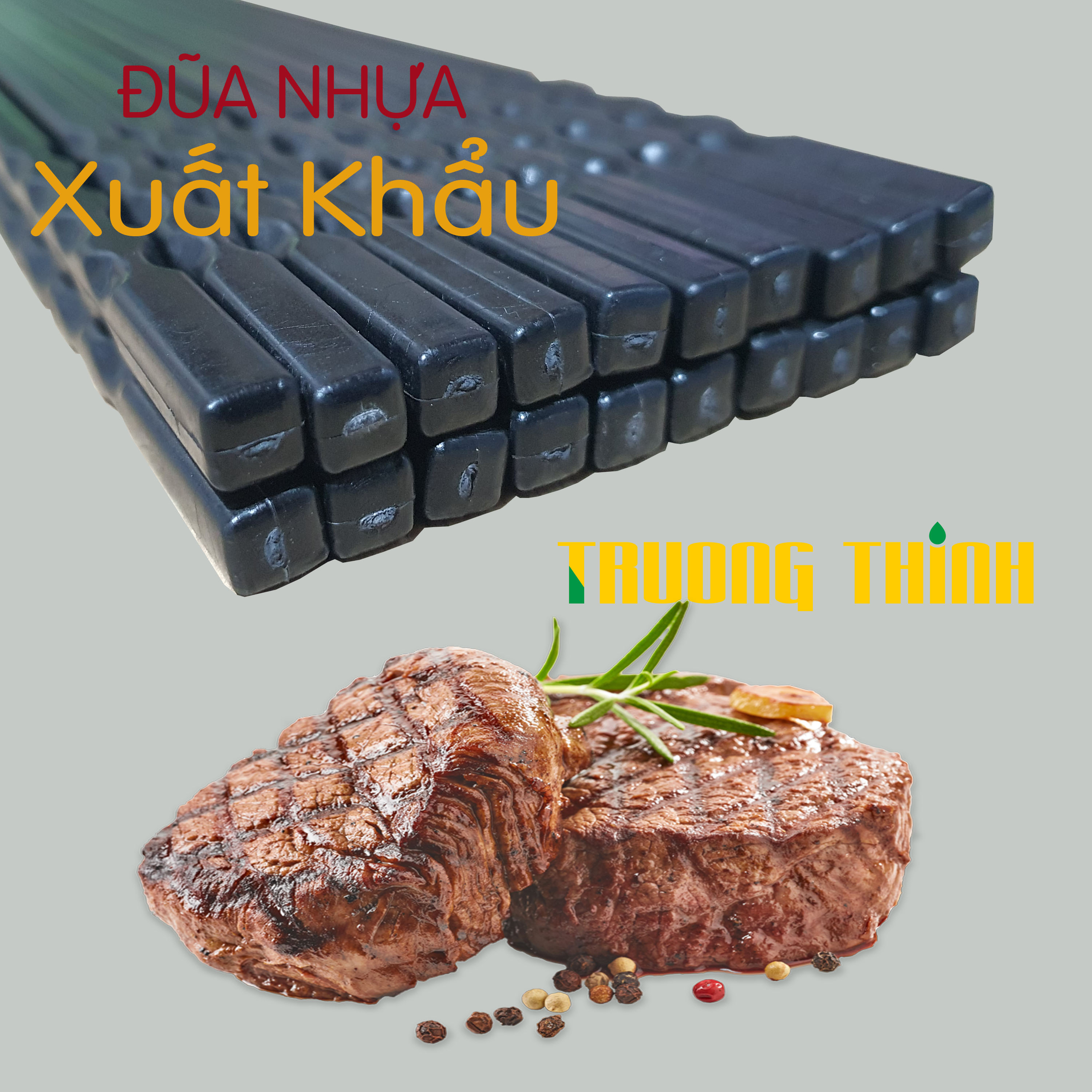 Đũa Nhựa Đen Xoắn Cao Cấp 2 Đầu Chống Trơn Trượt Sang Trọng Chất Lượng Kháng Khuẩn Chịu Nhiệt Cao Trường Thịnh 10 đôi.