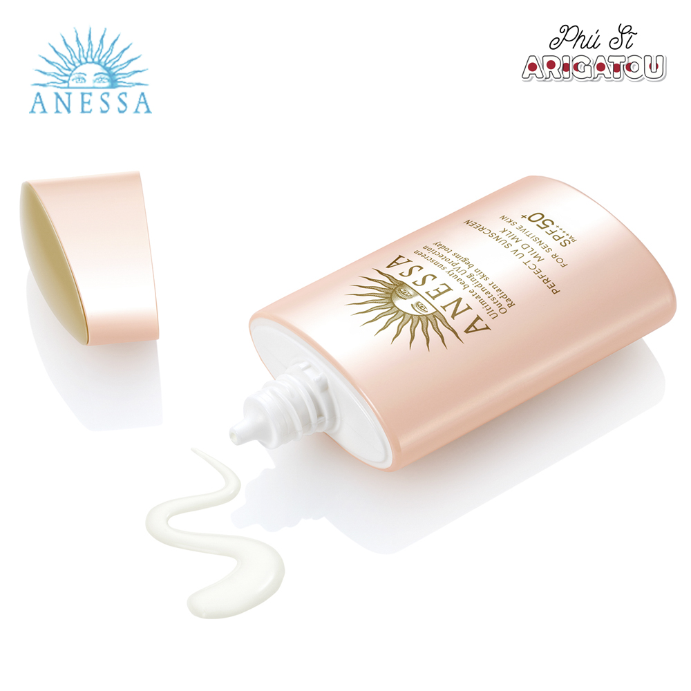 Sữa chống nắng dịu nhẹ cho da nhạy cảm và trẻ em Anessa Mild Milk SPF 50+/PA++++ 60mL (MỚI 2024)