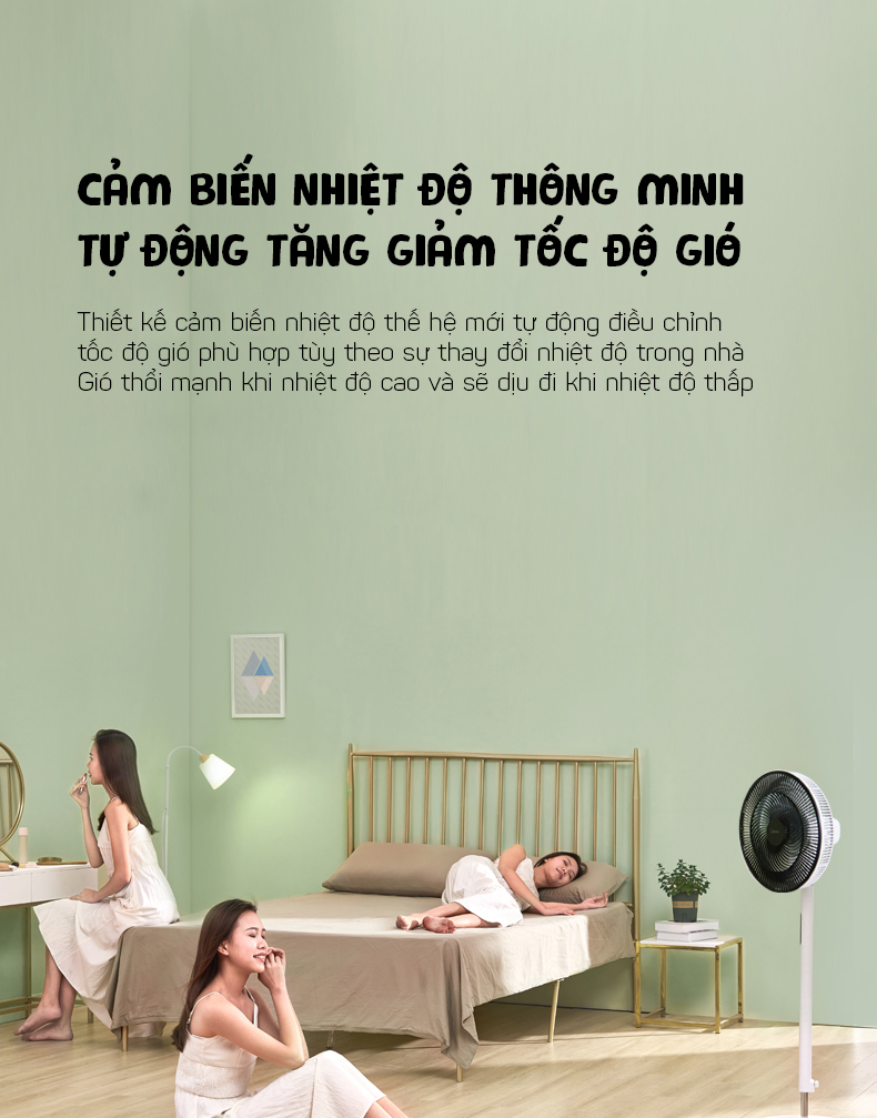 Quạt Đứng MIDEA SAD35EA Tự Điều Chỉnh Tốc Độ Gió Độ Ồn Thấp Tiết Kiệm Năng Lượng – Hàng Chính Hãng