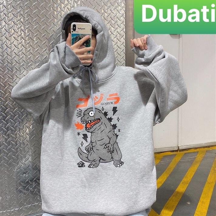 ÁO KHOÁC NỈ HOODIE KHỦNG LONG 3 MÀU NAM NỮ CHẤT VẢI MỊN DÀY PHONG CÁCH HÀN QUỐC- DUBATI FASHION
