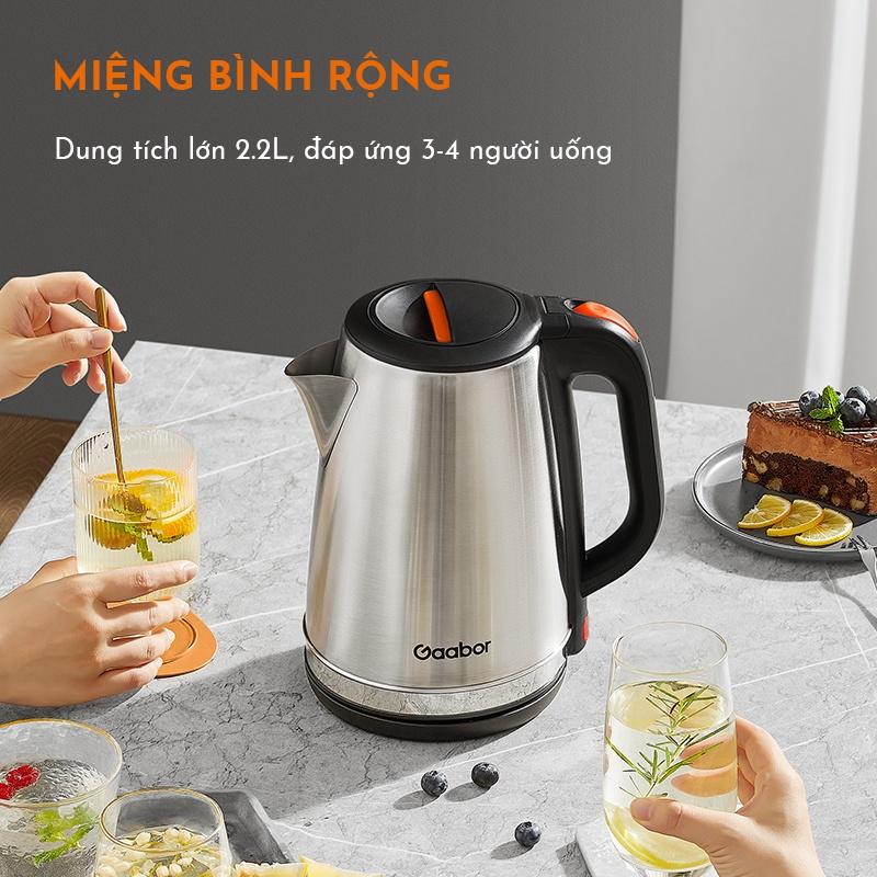 Bình đun nước siêu tốc Gaabor EK20M-WH01A 2L công suất 1500W cao cấp dễ vệ sinh - Hàng chính hãng