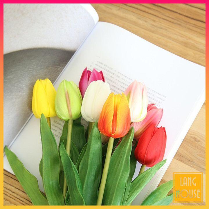 Hoa Giả Hoa Lụa - HOA TULIP CAO CẤP Dài 46cm