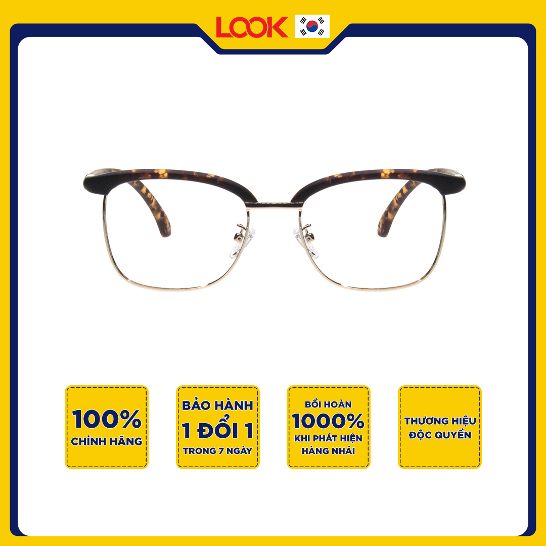 Gọng Kính Cận Nam Nữ LOOK LK832240UF Thép Không Rỉ Kiểu Phi Công Nguyên Khung - Hàng Chính Hãng