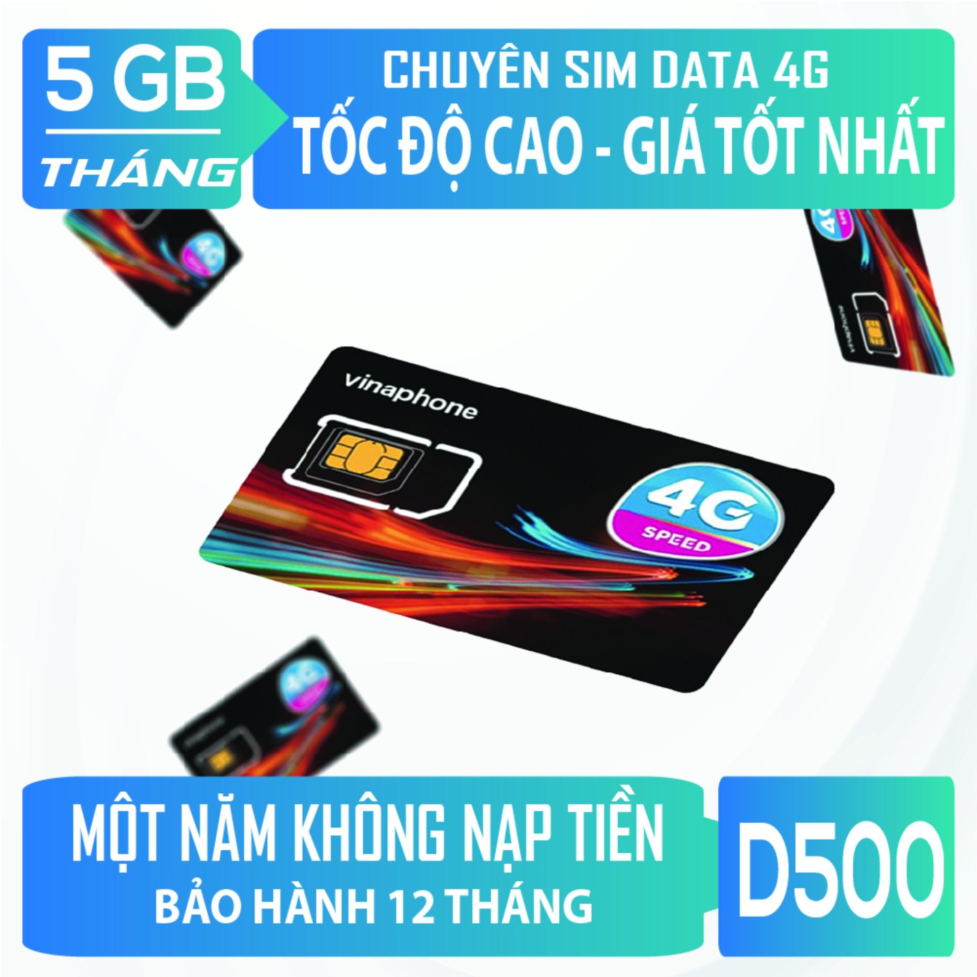 Sim 4G Vinaphone D500 Vào Mạng Trọn Gói 1 Năm Miễn Phí Không Nạp Tiền - Mẫu ngẫu nhiên