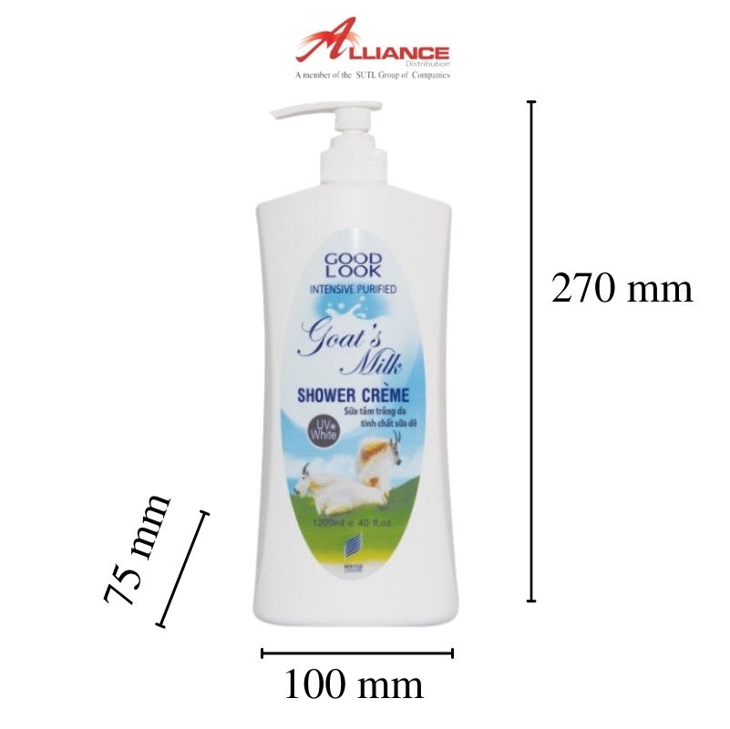 [Mua 2 Tặng 1] Sữa Tắm Trắng Da Tinh Chất Sữa Dê Good Look (1.2L)