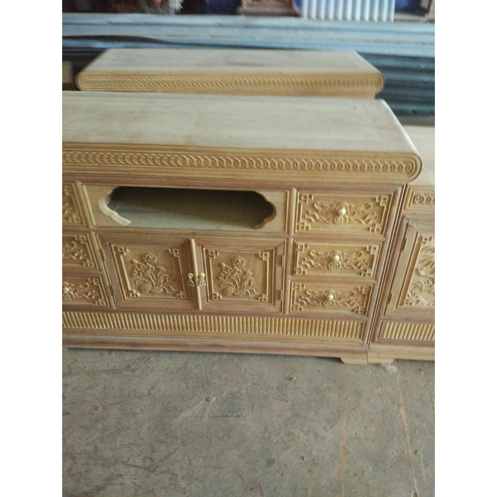 Kệ tivi kiểu nồi giữa gỗ gụ