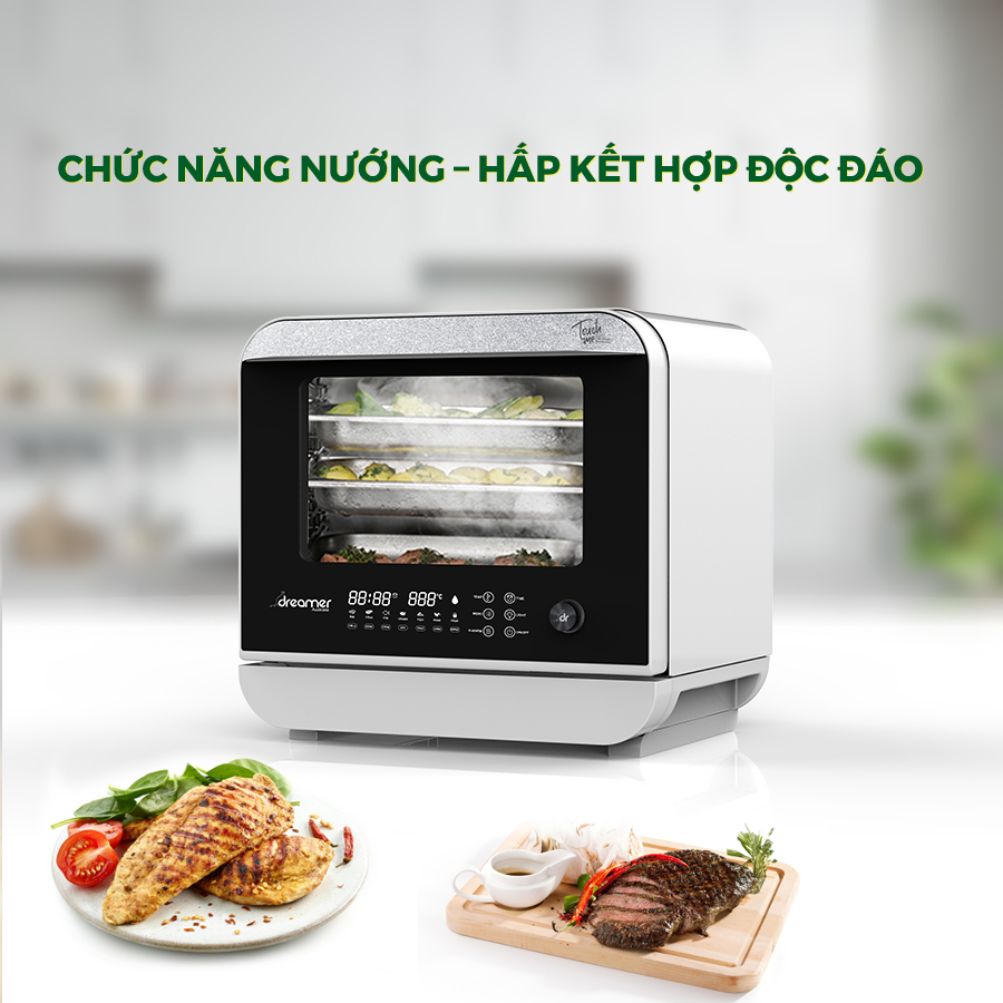 Nồi Chiên Không Dầu Hấp Hơi Nước 18L Dreamer DKA-SAF118W - Hàng chính hãng