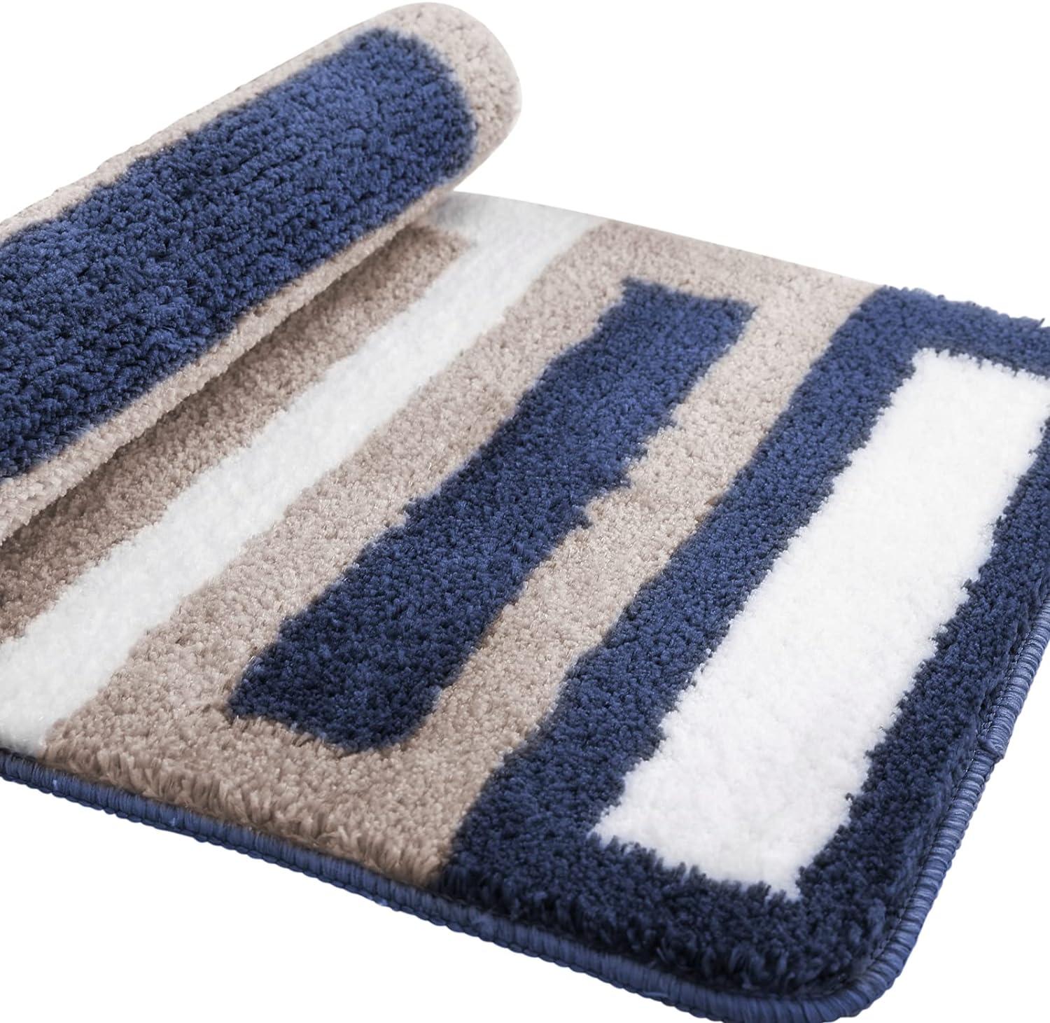 Thảm nhà tắm chống trượt Thảm nhà bếp Thảm phòng tắm mịn Thảm nhà tắm sợi nhỏ mềm, Nhanh khô, Thấm nước, Có thể giặt bằng máy-40 x 60cm（Xanh dương）