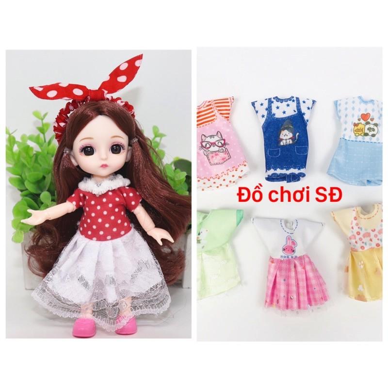 búp bê 16 cm và 3 áo ngẫu nhiên