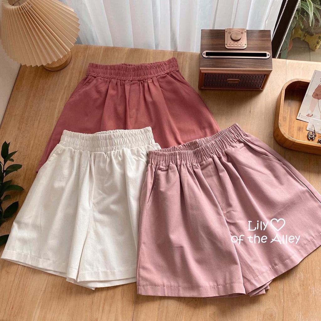 Quần short kaki trơn cạp chun