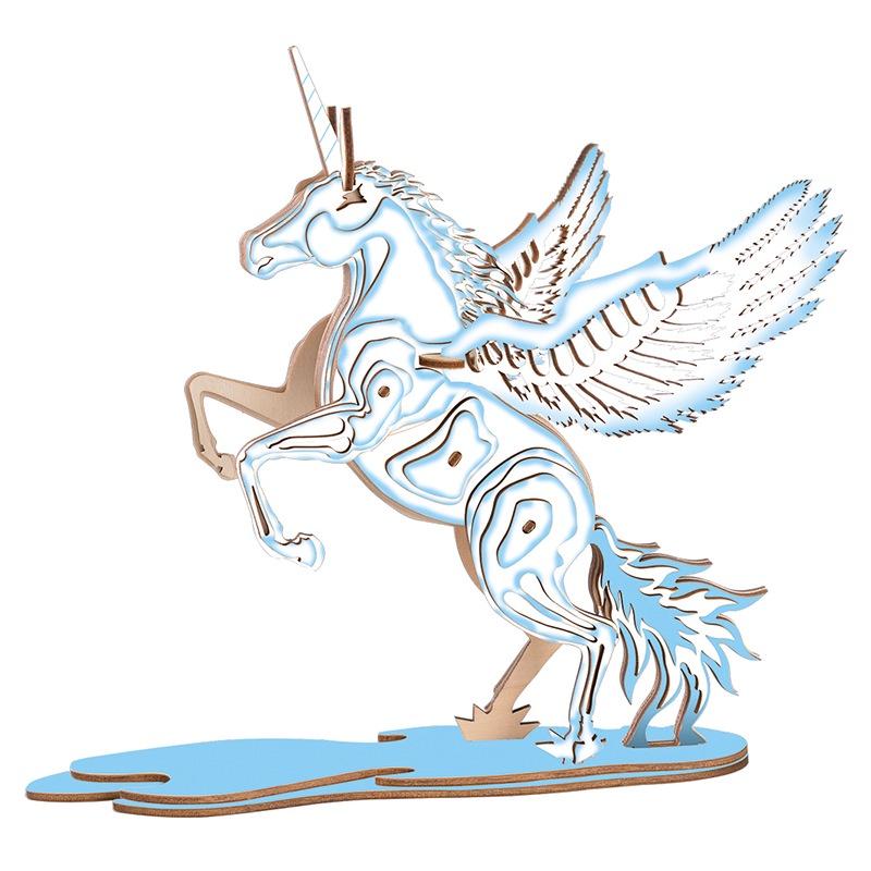 Mô hình Kỳ Lân Unicorn- Đồ chơi lắp ghép 3D gỗ