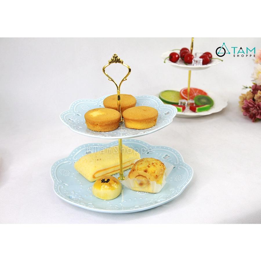 Khay đựng bánh kem cake stand bằng sứ nhiều tầng CSTAND-06