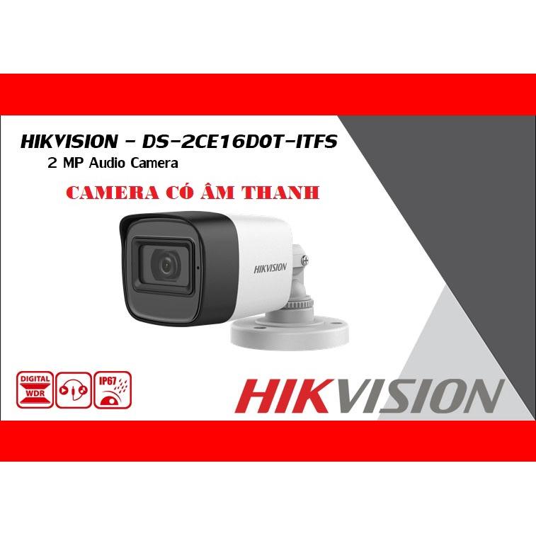 Camera HD-TVI DS-2CE16D0T-ITFS Tích Hợp Mic - Hàng Chính Hãng