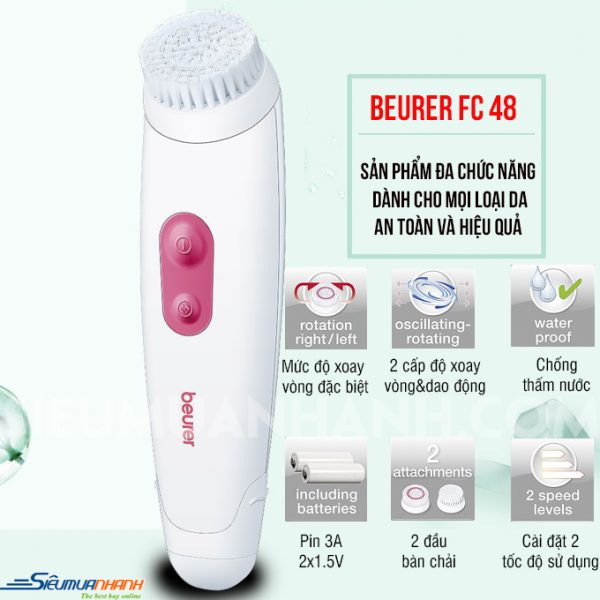 Máy rửa mặt đầu bàn chải tẩy sạch tế bào chết FC48 - BEURER