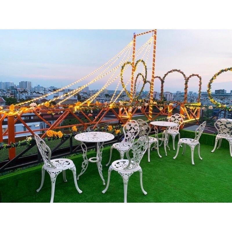 Bộ bàn ghế nhôm đúc, bàn ghế sân vườn