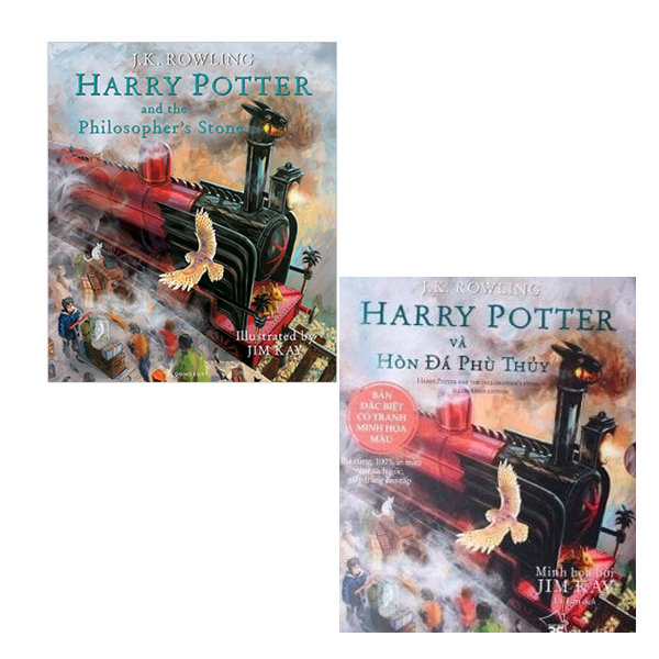 Combo Song Ngữ Harry Potter And The Philosopher's Stone - Illustrated UK Edition - Harry Potter Và Hòn Đá Phù Thủy (Bản Đặc Biệt Có Tranh Minh Họa Màu)