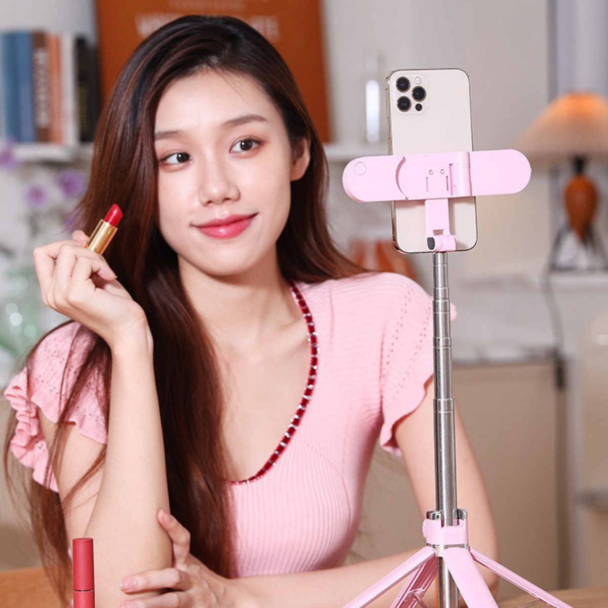 Gậy chụp ảnh Selfie kiêm Tripod Cao 1.3m đa năng có remote Bluetooth(sạc điện) Tích hợp chân đế hợp kim kẽm chắc chắn