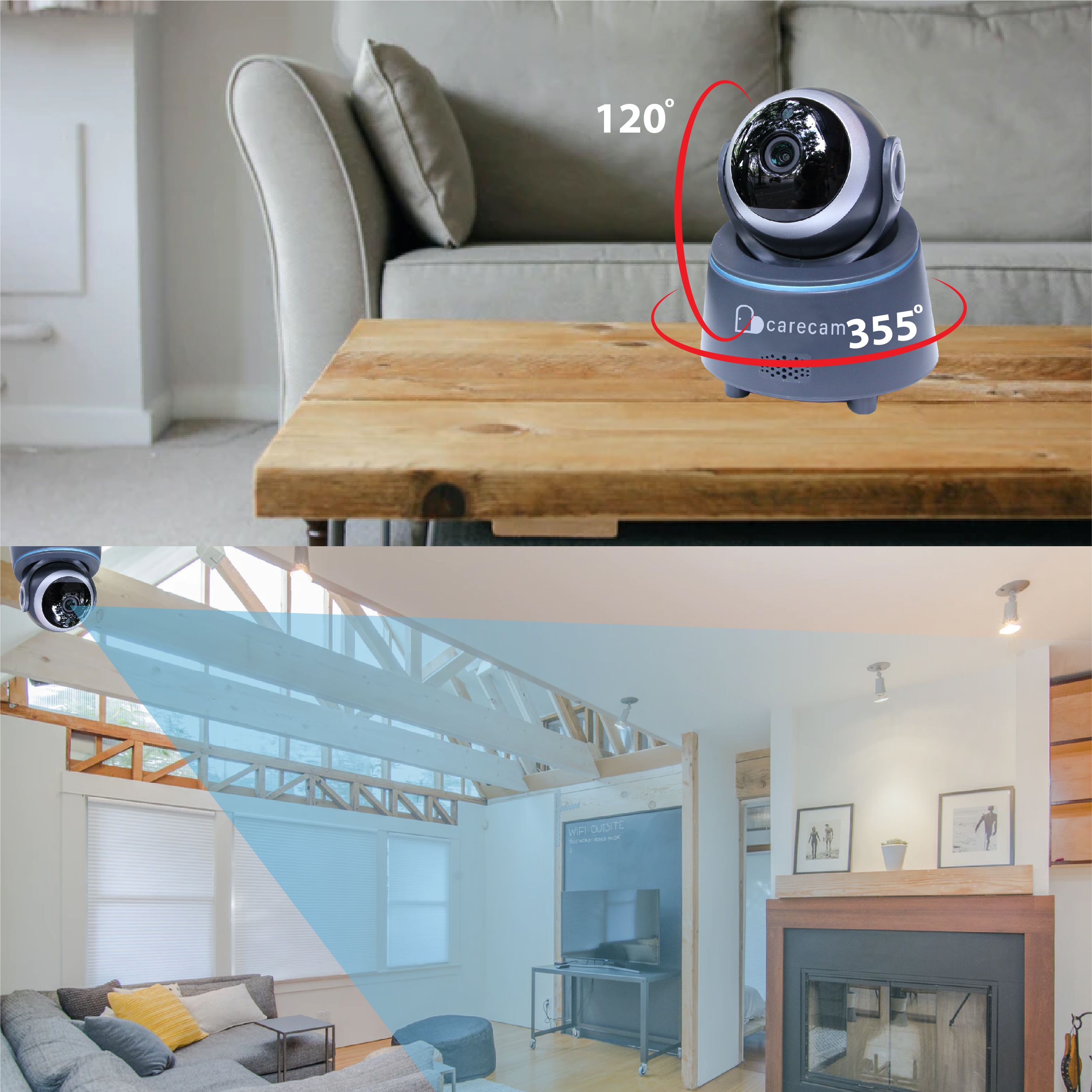 Camera wifi trong nhà Carecam CHY200 2.0MP Full HD, xoay 360 độ, đàm thoại 2 chiều, hỗ trợ thẻ nhớ lên đến 128G, Cảnh báo chống trộm, nhỏ gọn dễ lắp đặt – Hàng nhập khẩu