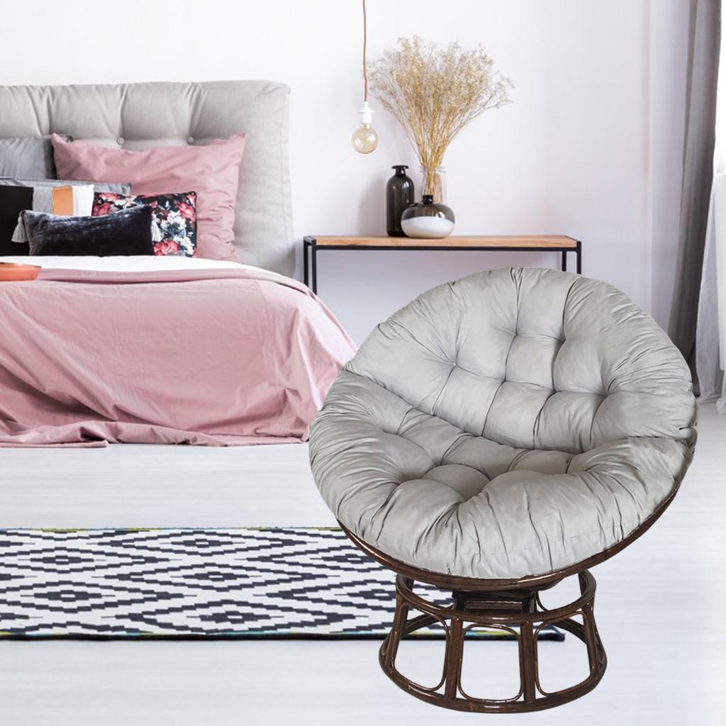 Swing Hanging Egg Rattan Chair Round Cushions Outdoor Garden Patio Hammock Black