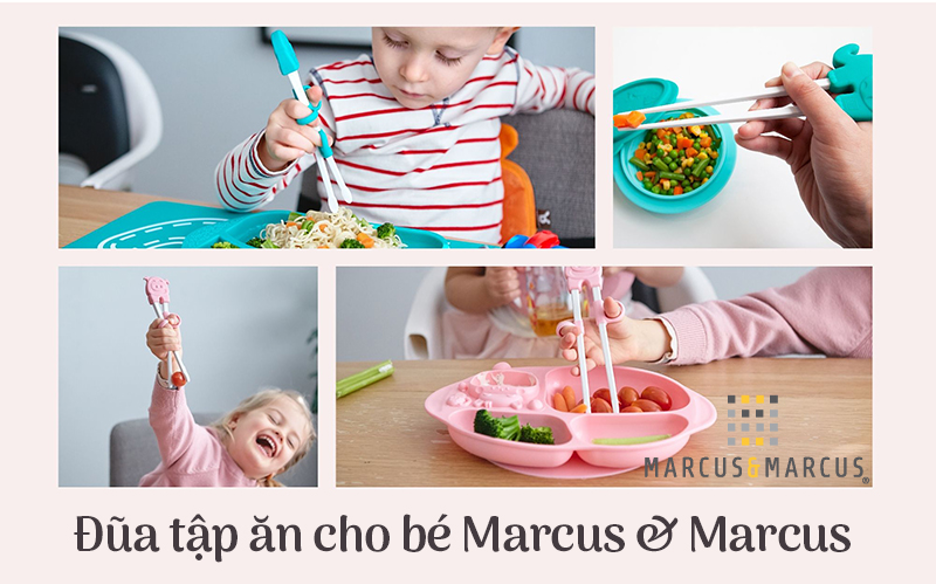 Đũa tập ăn cho bé Marcus & Marcus, từ 3 tuổi