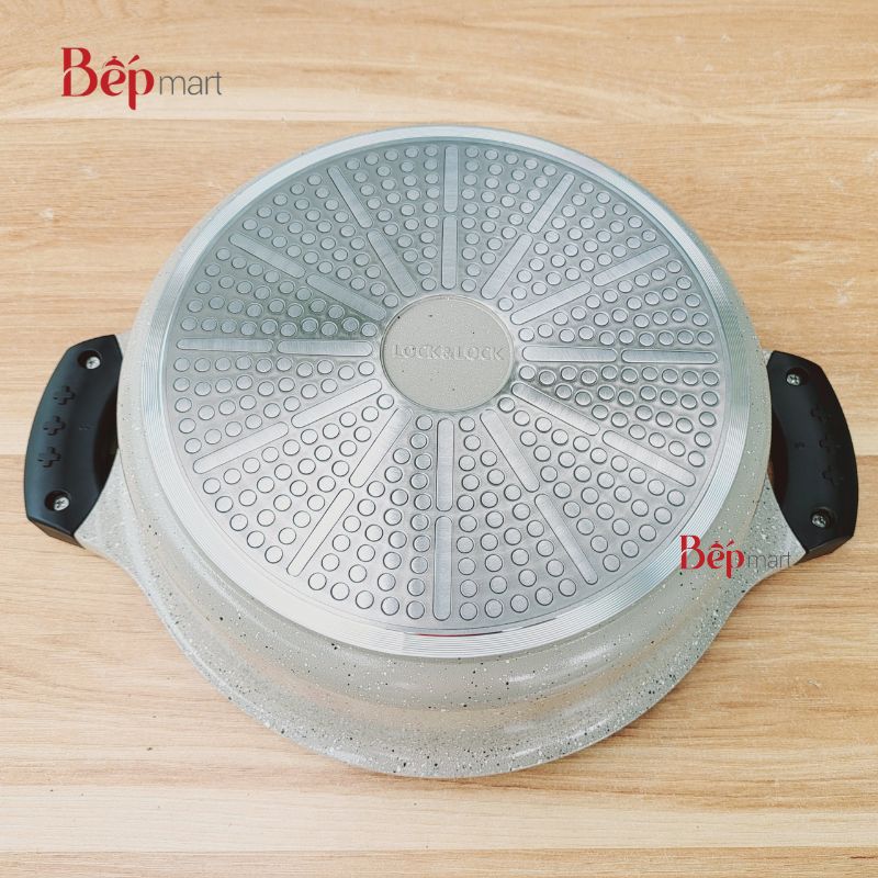 Nồi đá chống dính bếp từ locknlock Stone 2 tay cầm LCA6242D 24cm - 7 lớp cao cấp - Hàng chính hãng