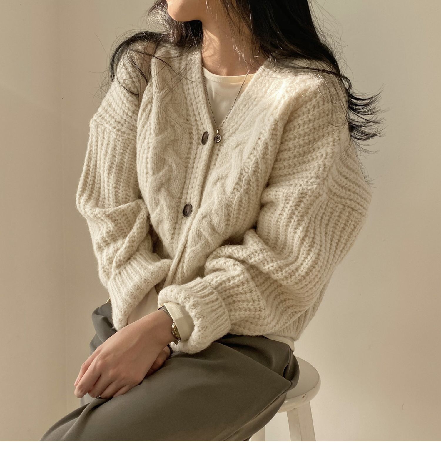 Áo khoác len cardigan ulzzang hàn quốc