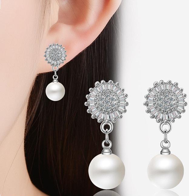 Bông tai ngọc hoa mặt trời BHBT355