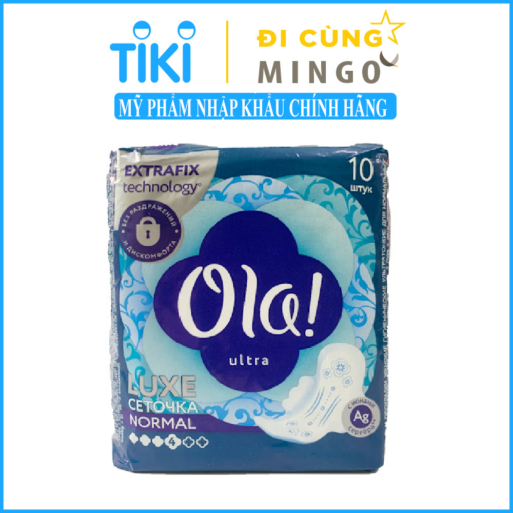 Băng vệ sinh kháng khuẩn Ola Ultra Luxe Công nghệ Nano Bạc ( 10 miếng ) - Nhập khẩu Nga