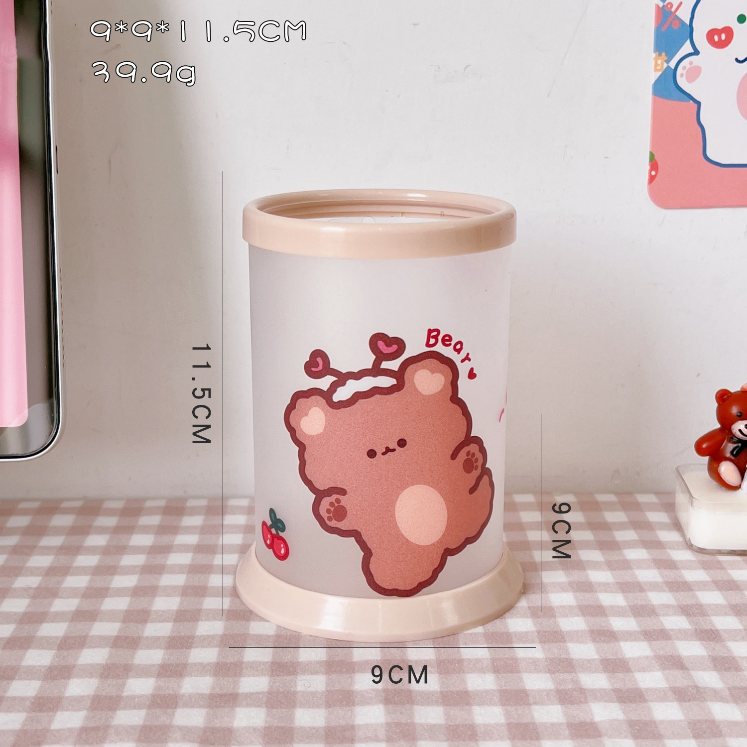 Ống Cắm Bút Tròn Hình Chibi Dễ Thương Đựng Bút, Mỹ Phẩm Cọ Trang Điểm Đồ Dùng Học Tập Tự Lắp Ghép Dễ Thương