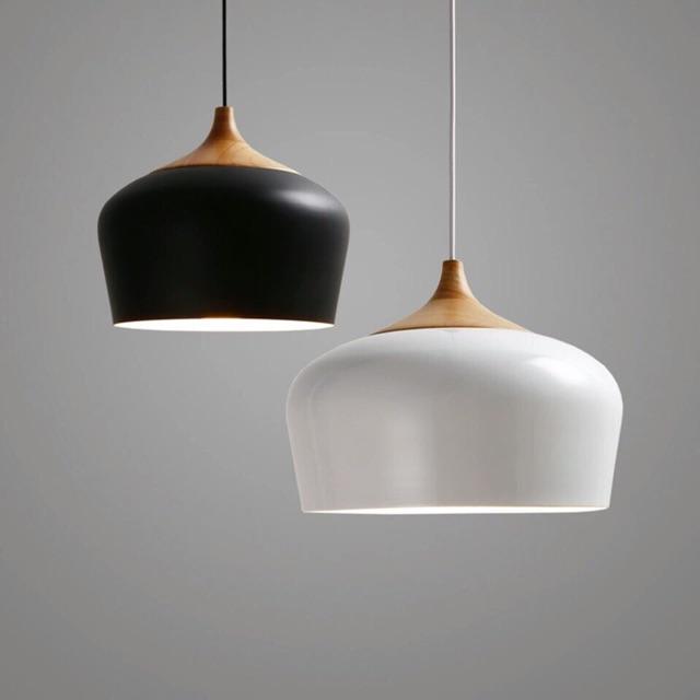 Đèn thả bàn ăn bóng LED cao cấp dáng nồi đẹp mắt đui sơn vân gỗ trang trí nội thất phòng ăn, bàn bar, phòng bếp sang trọng hiện đại