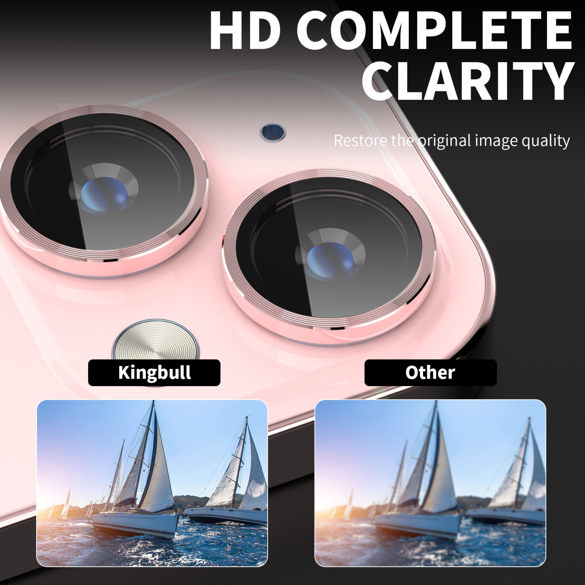 Miếng Dán Kính Cường Lực Camera Lens MIPOW KINGBULL Dành Cho iPhone 15 / iPhone 15 Plus, TITANSHIELD PROTECTOR - HÀNG CHÍNH HÃNG