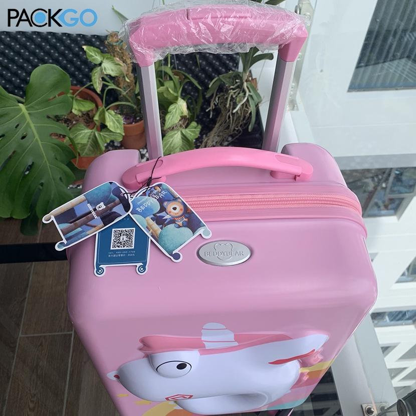 Vali kéo du lịch trẻ em BeddyBear - Va li xách tay 17 inch - họa tiết dập nổi hình thú xinh xắn cho bé trai, bé gái - Bánh xe xoay 360 - cần kéo nhôm cao cấp - Bảo hành chính hãng 2 năm