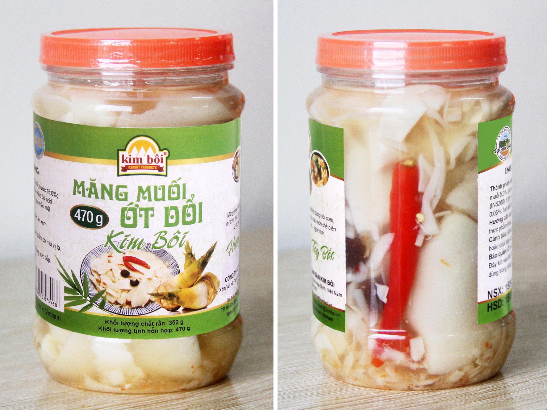 Măng Muối Ớt Dổi Kim Bôi Lọ 950g