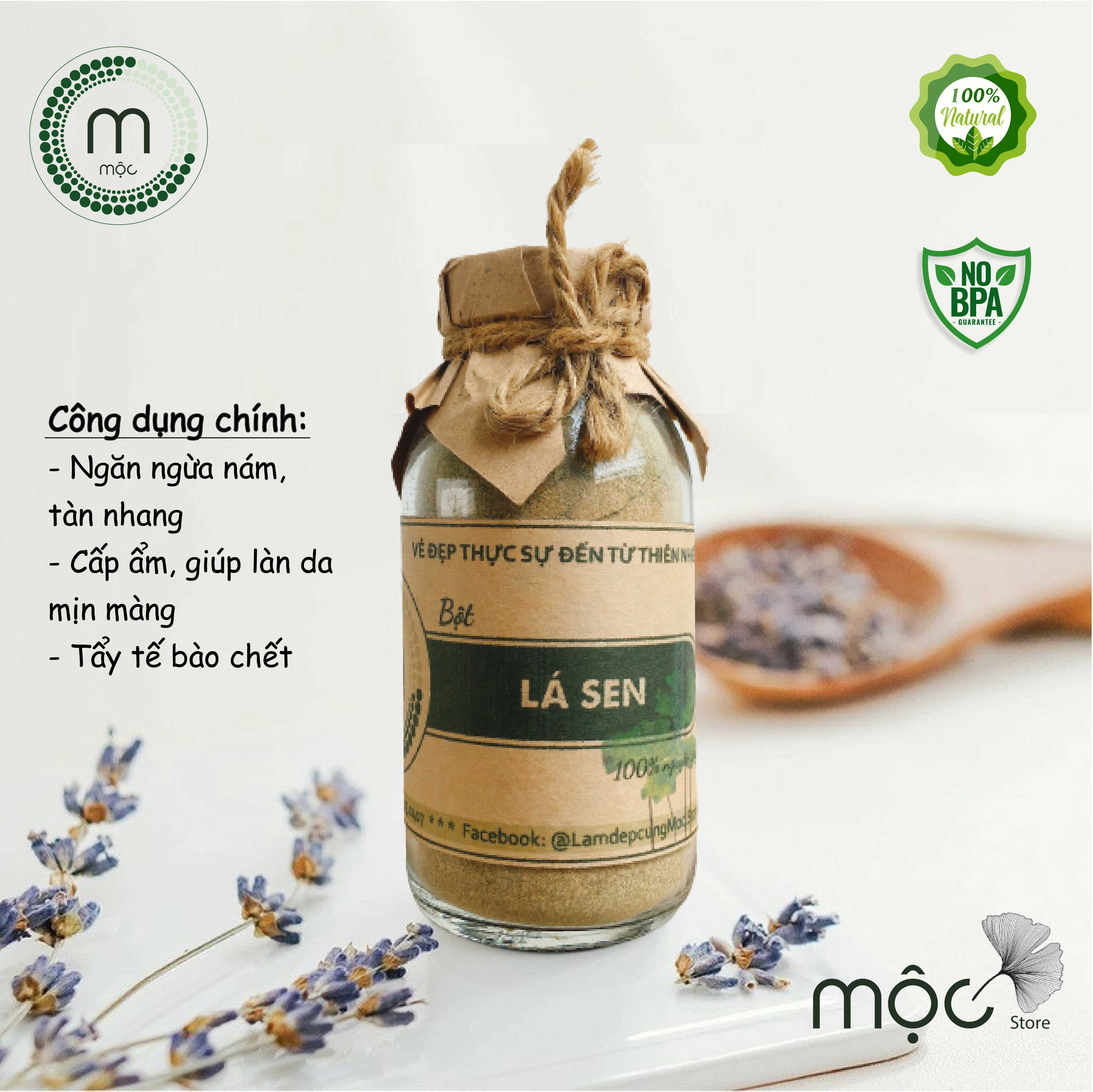 Bột Lá Sen thiên nhiên đắp mặt nạ nguyên chất 200ml