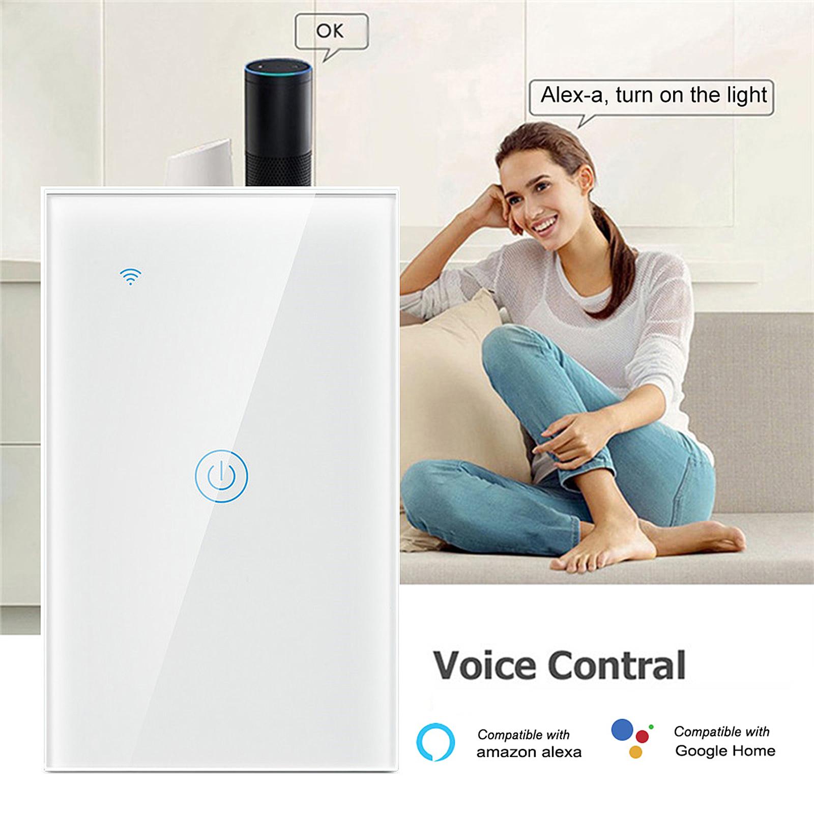 Zigbee Smart Light Switch eWelink APP Remote Control US Wall Touch Switch Compatible with Alexa Google Home for Voice Control