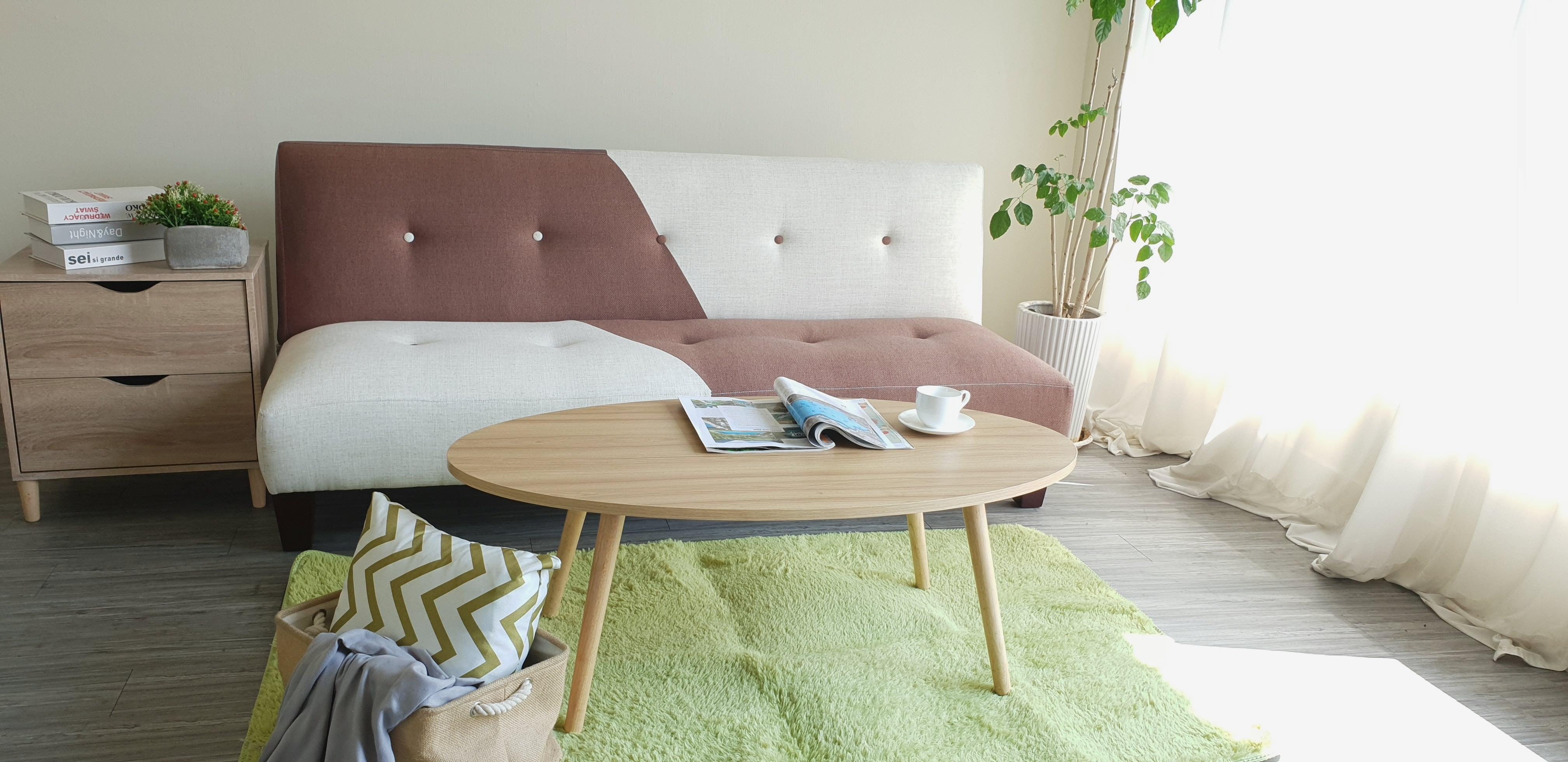 Sofa bed đa năng Juno sofa màu nâu trắng