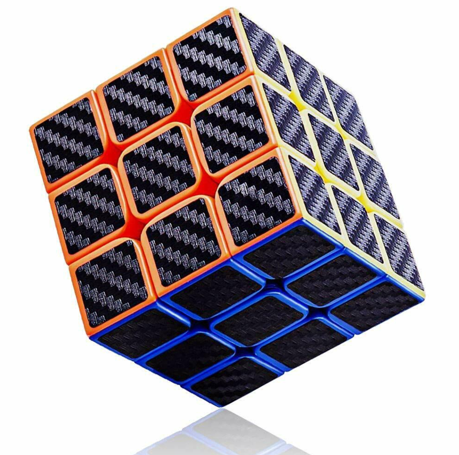 Rubik 3x3 carbon đen viền màu xoay mượt