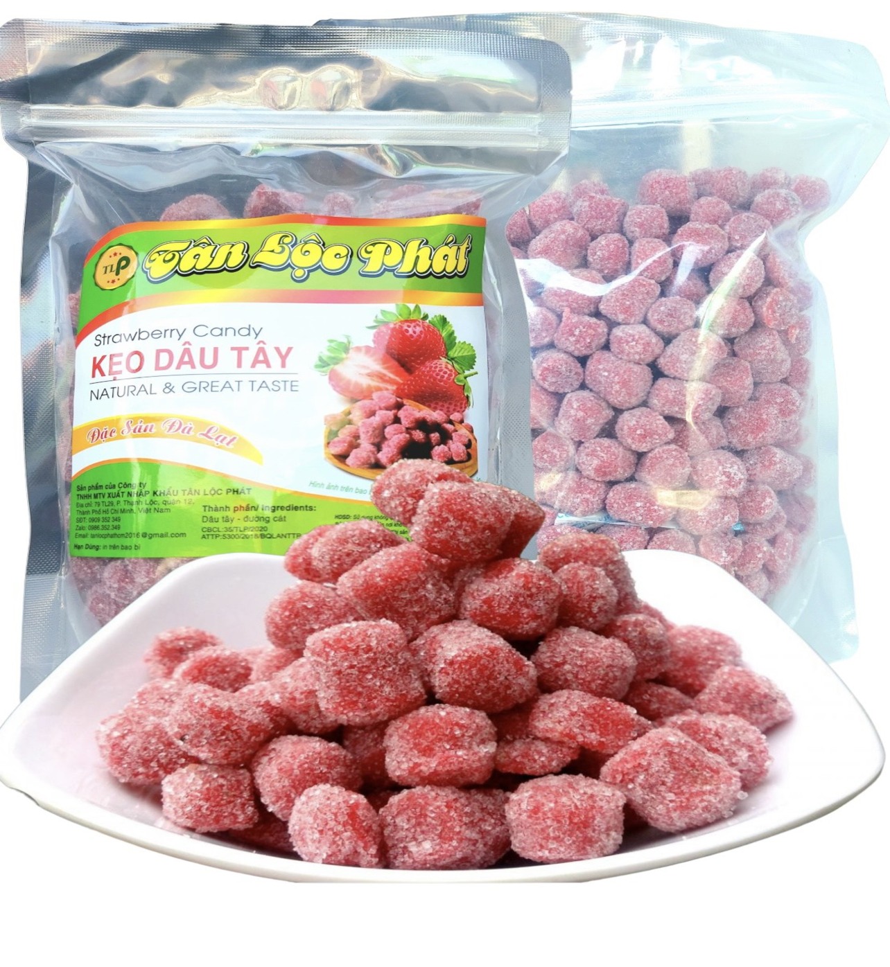 KẸO DÂU TẰM TÂN LỘC PHÁT COMBO 1KG - MỖI HŨ 500G