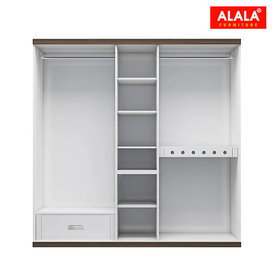 Tủ quần áo ALALA267 (1m8x2m) gỗ HMR chống nước - www.ALALA.vn - 0939.622220