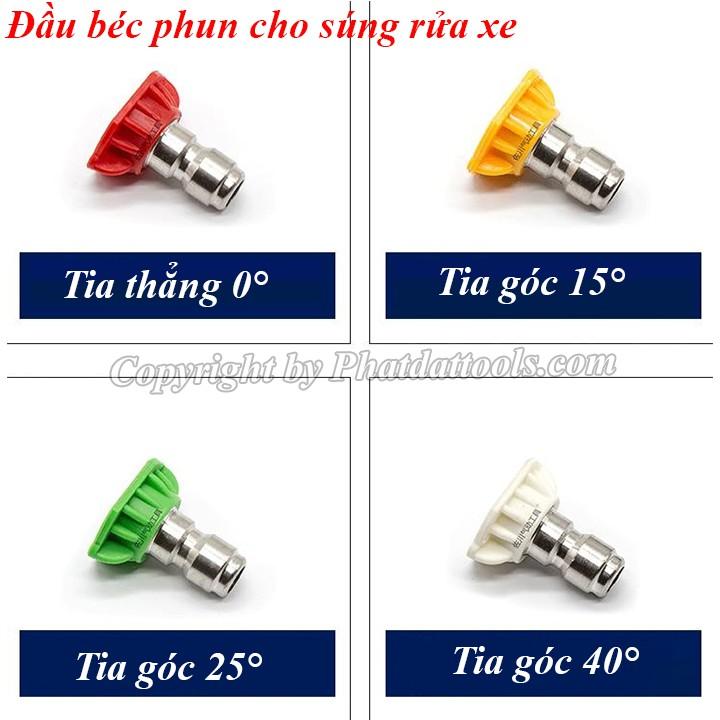 Bộ 4 béc xịt rửa xe chỉnh tia tháo lắp nhanh