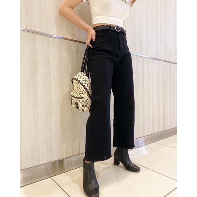 Quần JEANS ỐNG RỘNG ĐEN- [hình thật Chính Chủ