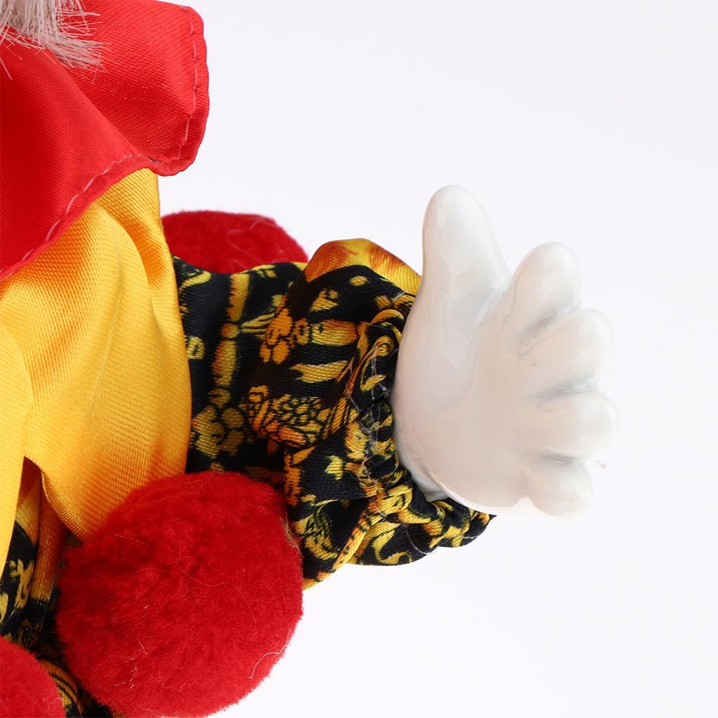 Porcelain Clown Doll Hanging Foot Harlequin Doll Home Display Ornament B