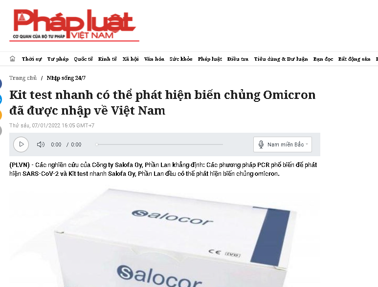 Combo 2 Kit Test Covid 19 Tại Nhà Salocor Phần Lan đã được Bộ Y Tế cấp phép lưu hành - Hàng Nhập Khẩu chính ngạch