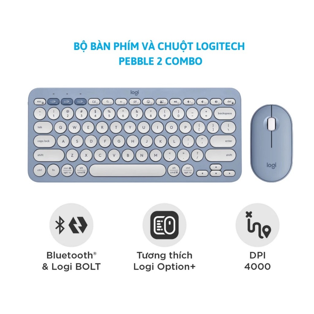 Bộ bàn phím chuột Logitech Pebble 2 - Hàng Chính Hãng