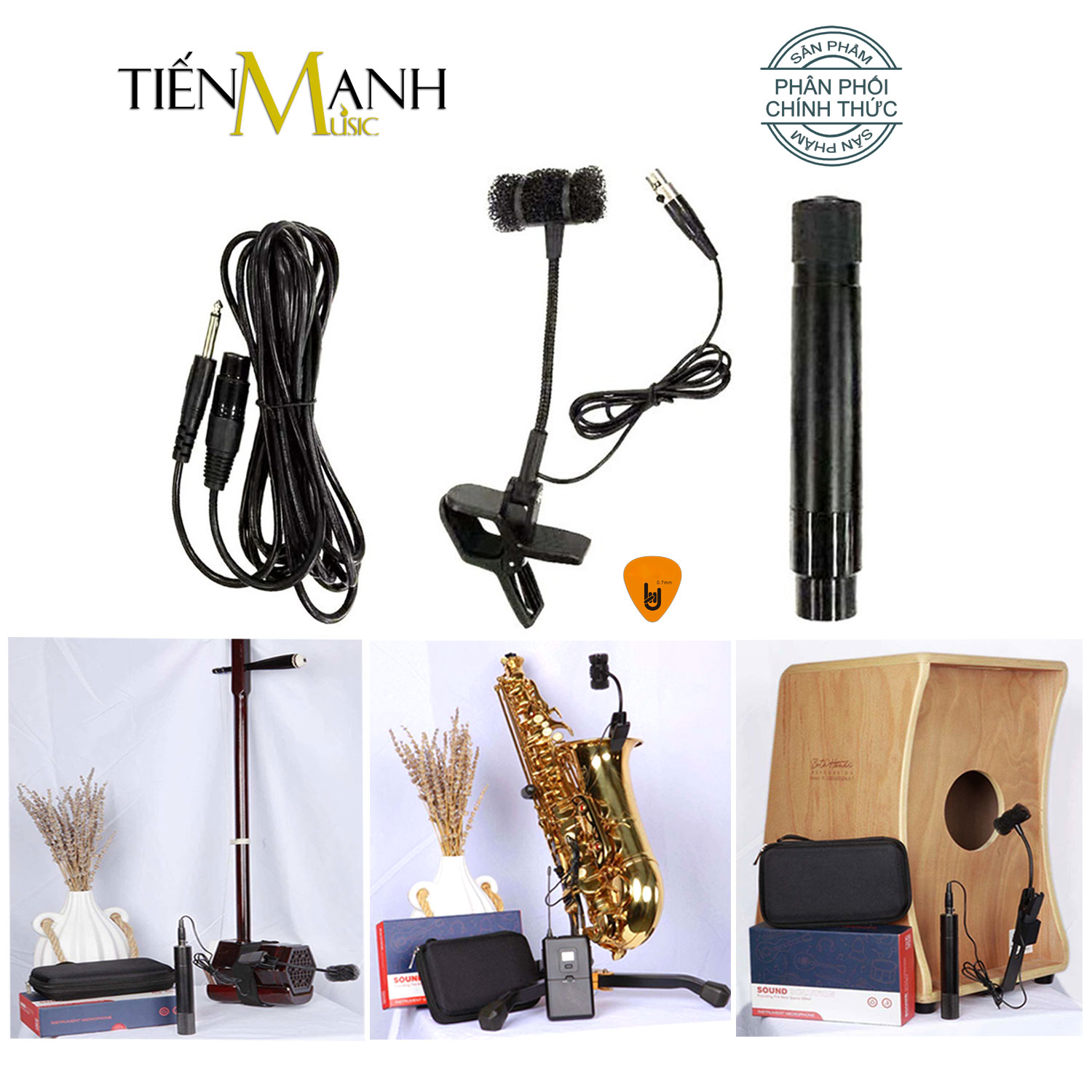 Bộ Microphone có dây dùng cho Đàn Violin, Guitar, Kèn, Sáo, Nhị, Saxophone, Mic Nhạc cụ Dân Tộc và Mọi loại Nhạc Cụ khác Dr.MIC DR-813 - Kèm Móng Gảy DreamMaker